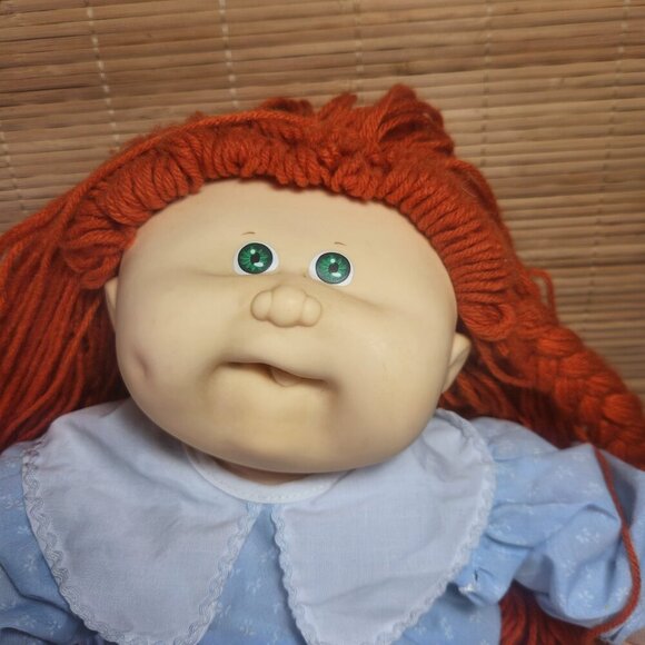 Cabbage Patch Kid Doll Poseable with Orange Yarn Hair Green Eyes 1978 1983 OAA - Picture 2 of 13